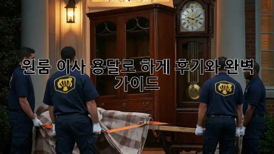 원룸 이사, 용달로 轻松하게! 후기와 완벽 가이드