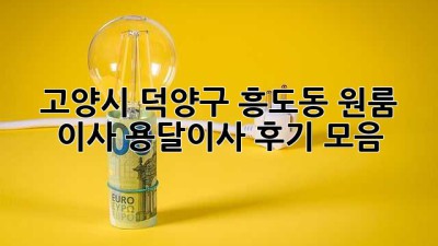 고양시 덕양구 흥도동 원룸 이사? 용달이사 후기 모음!
